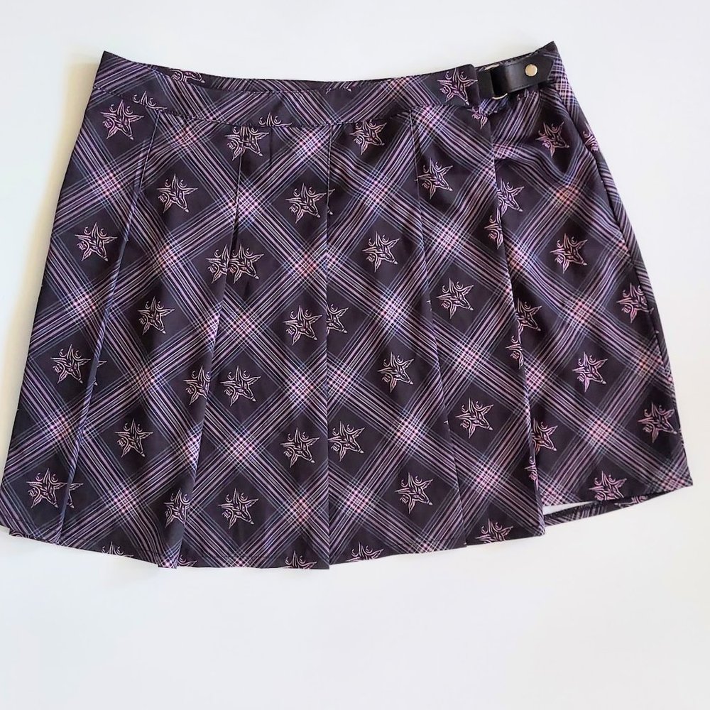 Black Craft BCC Goat Plaid Black Pink Pleated Skirt Size 3X
